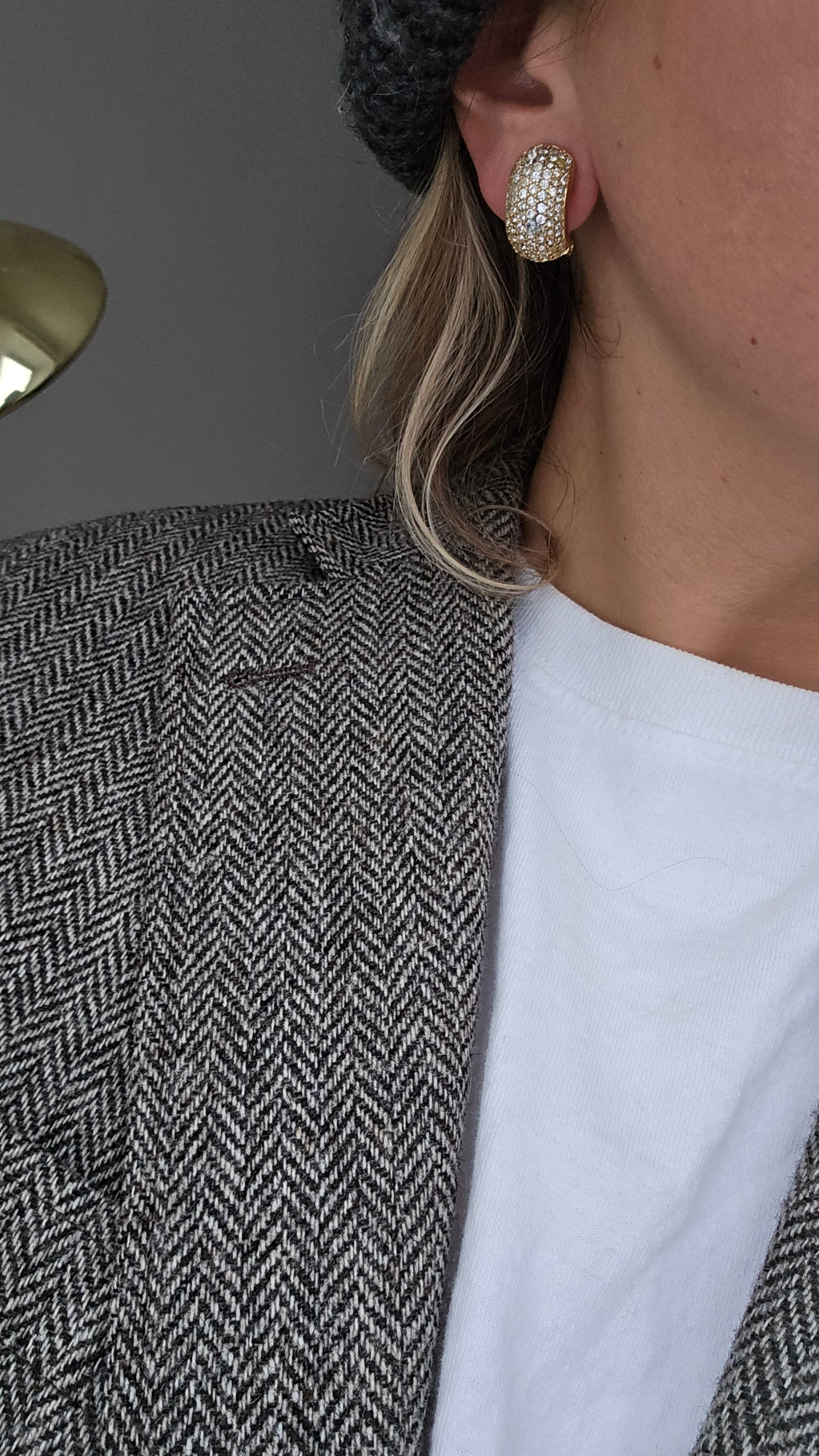 Vintažiniai paauksuoti Grossé klipsai su kristalais