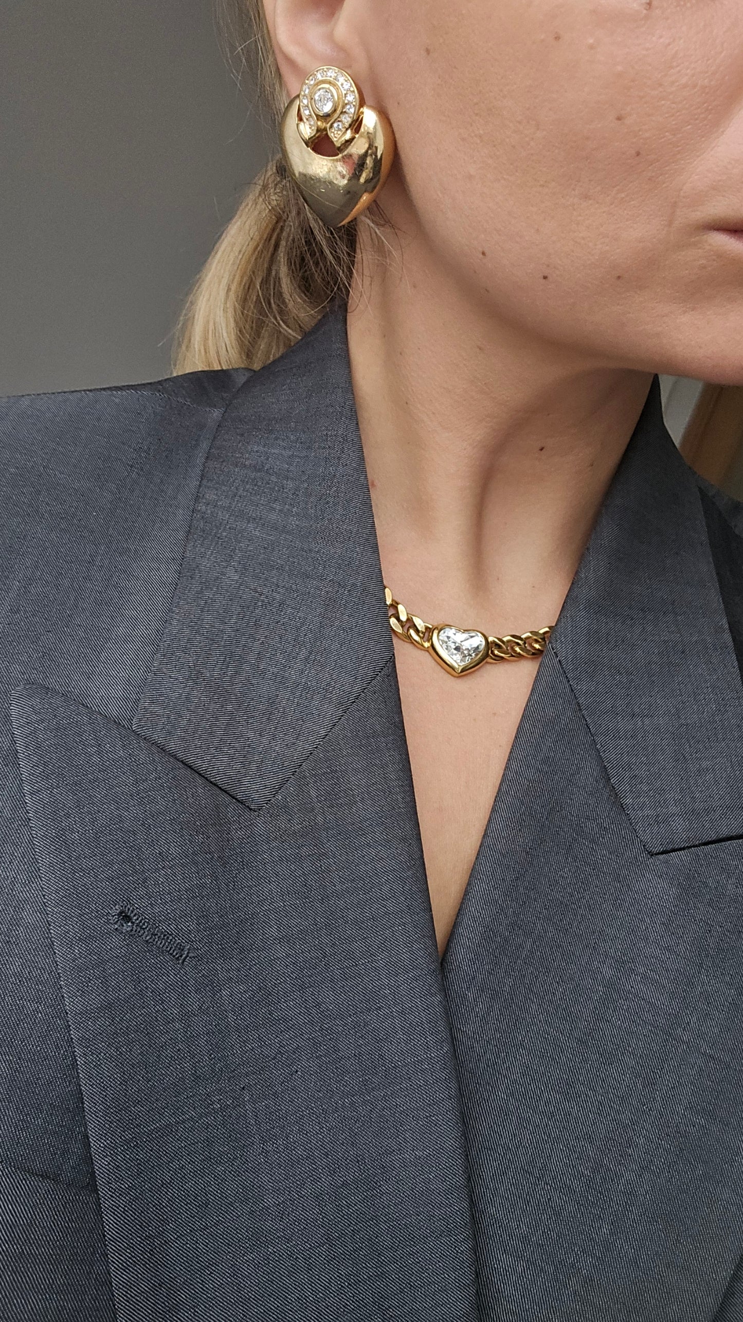 Vintažiniai Grosse paauksuoti klipsai