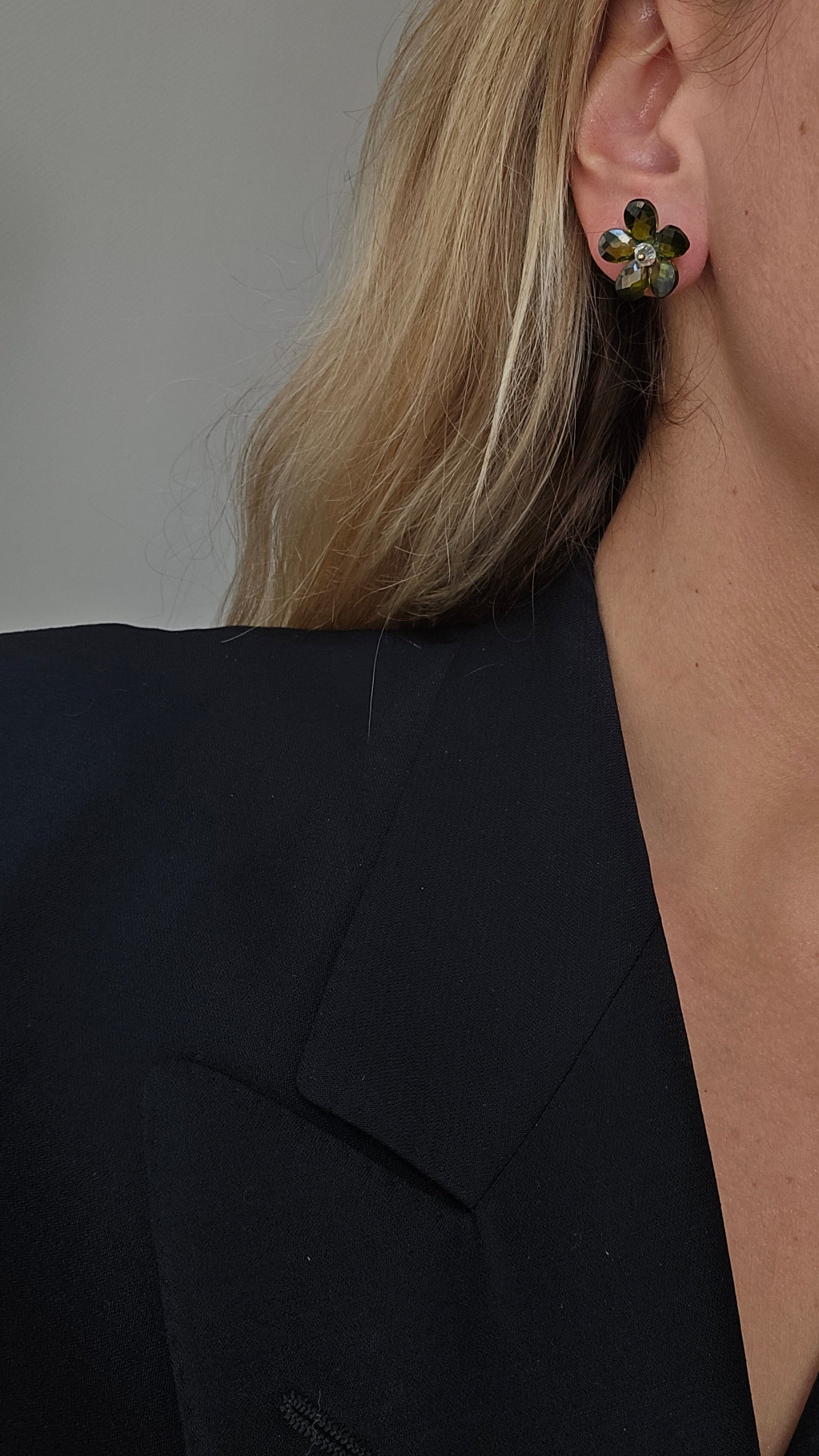 Stiklo kristalų auskarai vynukai