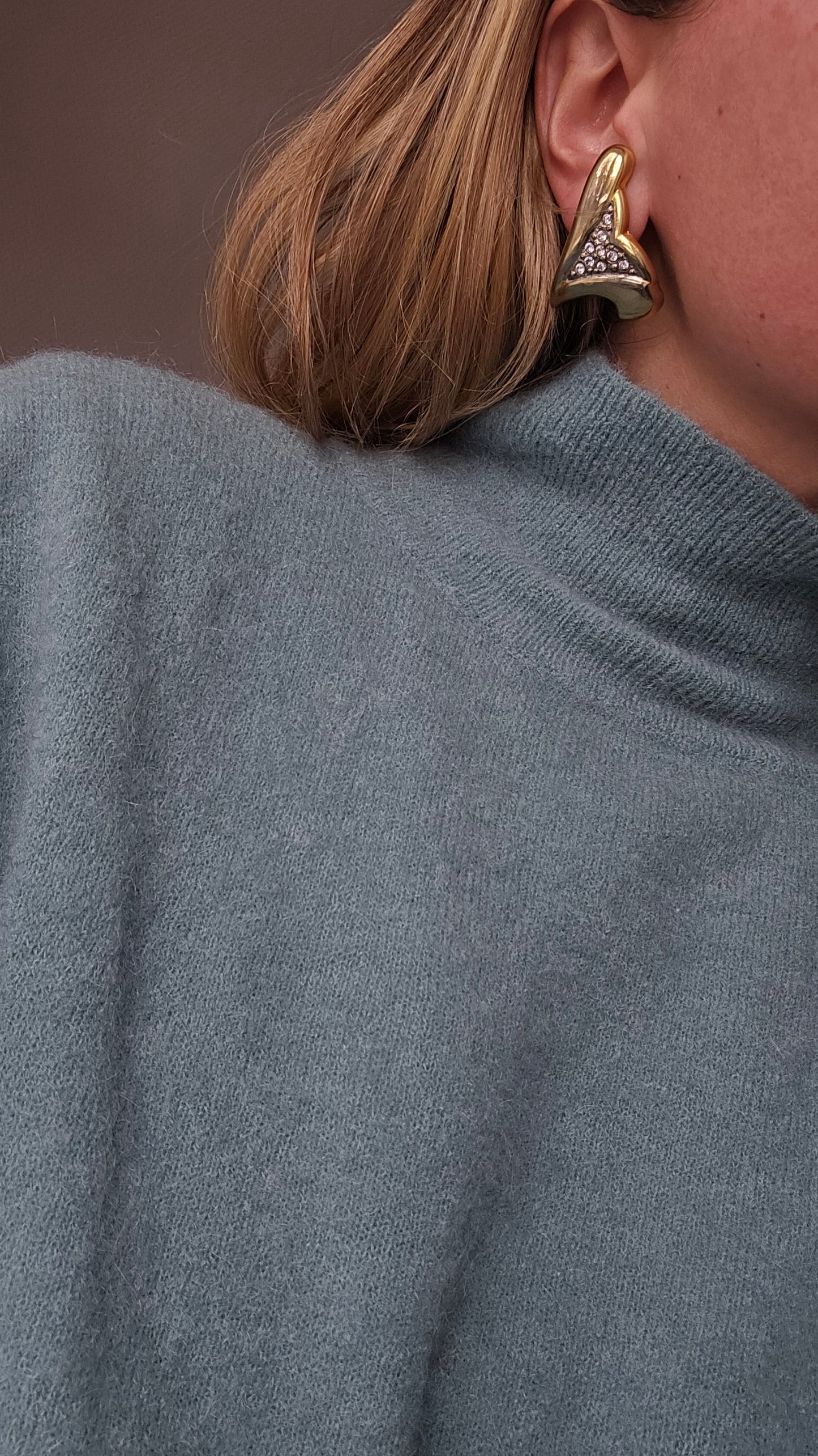 Vintažiniai aukso spalvos klipsai širdys