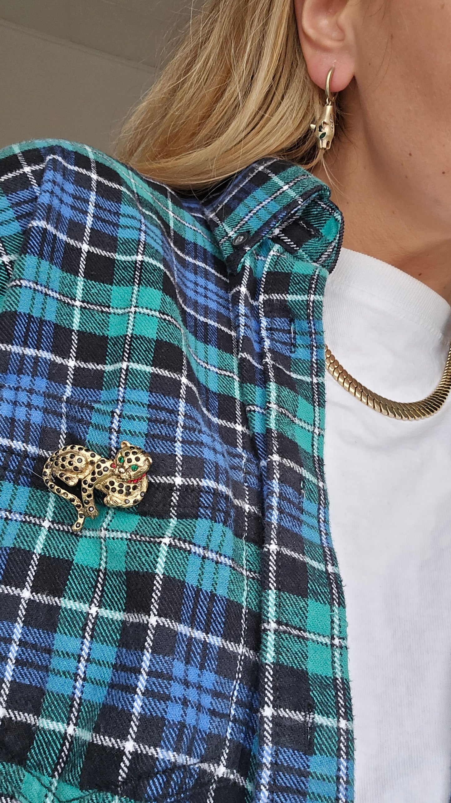 Vintažine sidabrinė 925 sagė leopardas