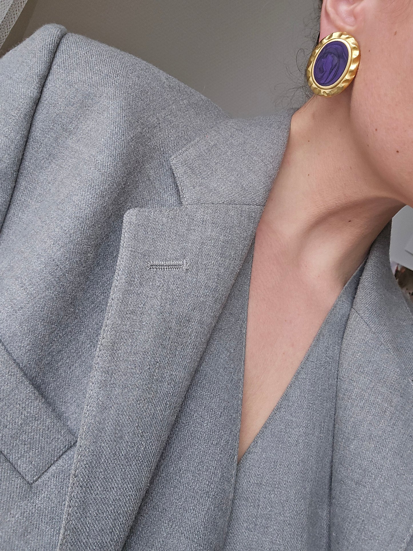 Vintažiniai XEJA matinio aukso klipsai