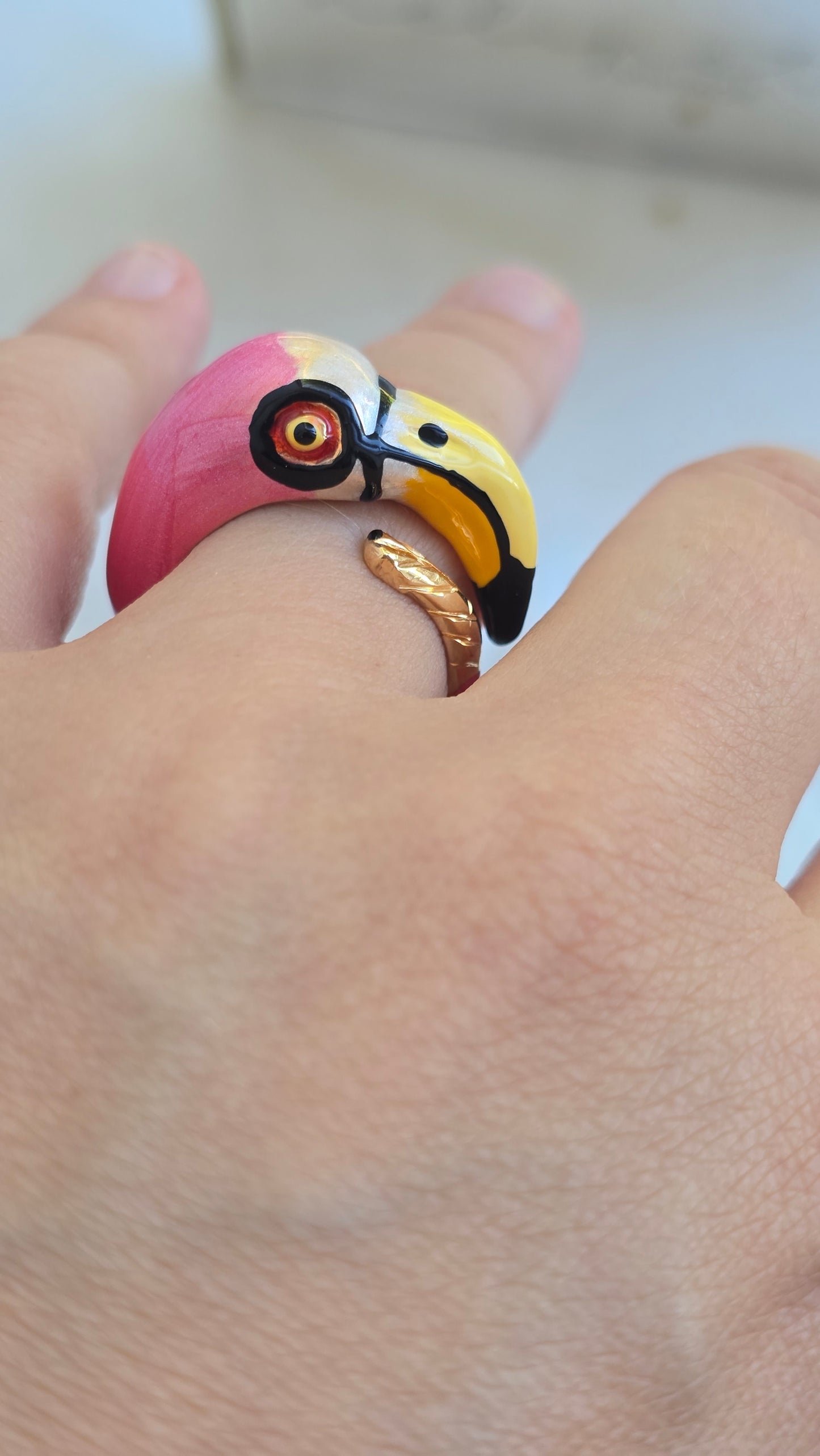 Annibale Baldini flamingo-shaped ring
