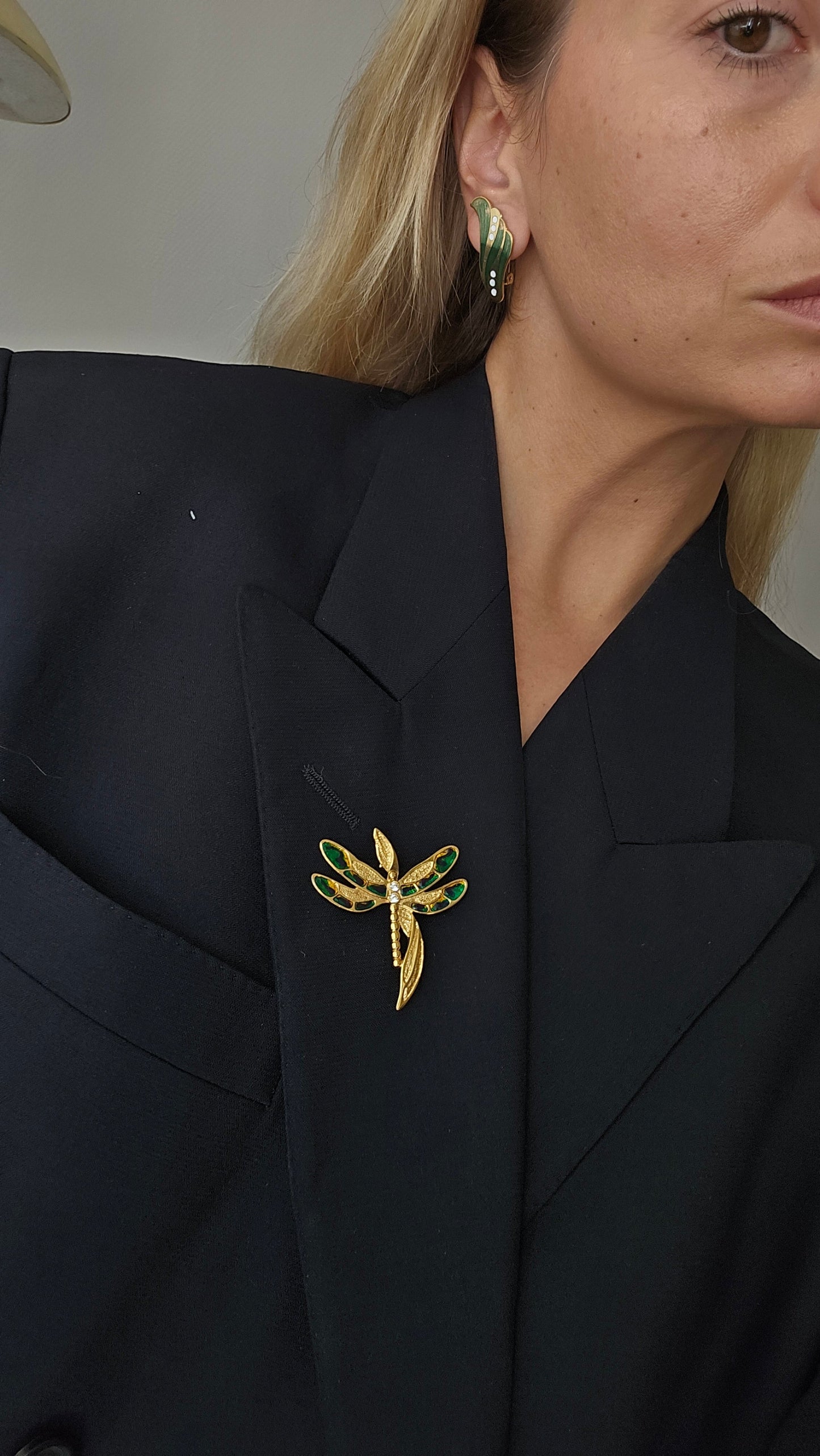 Vintažiniai klipsai su emale