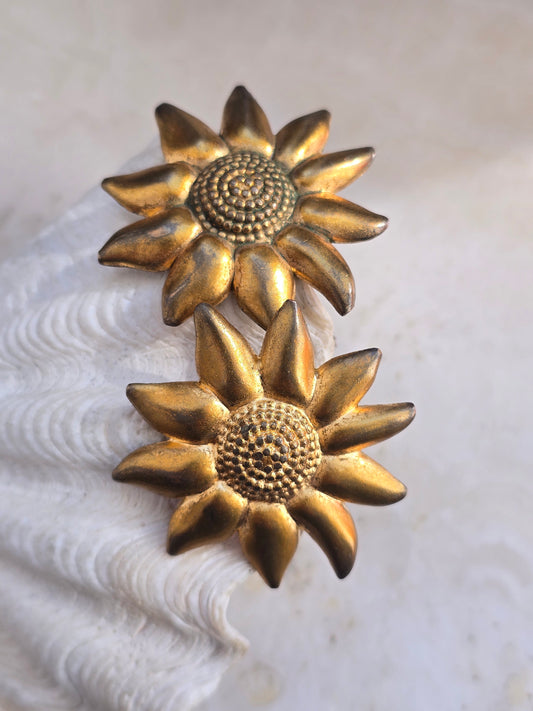 Vintažiniai LANCOME Paris klipsai saulėgrąža