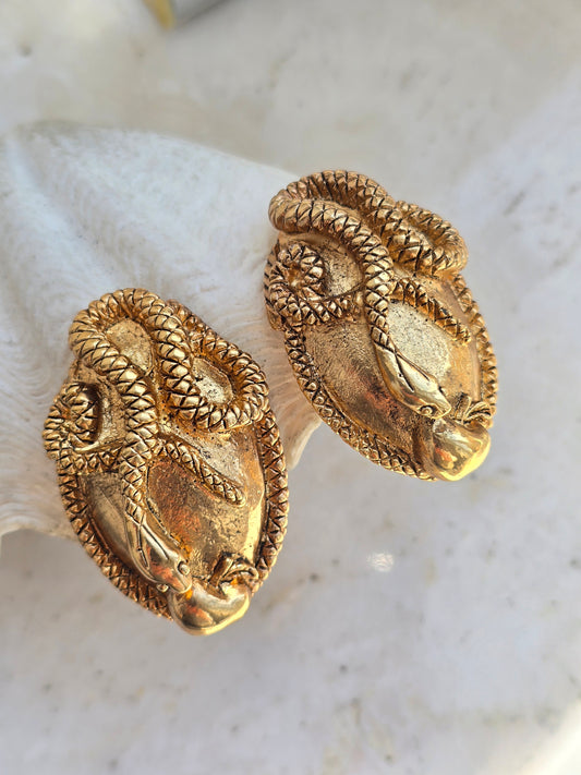 Vintažiniai CHANTAL DE KEROUARTZ klipsai gyvatės