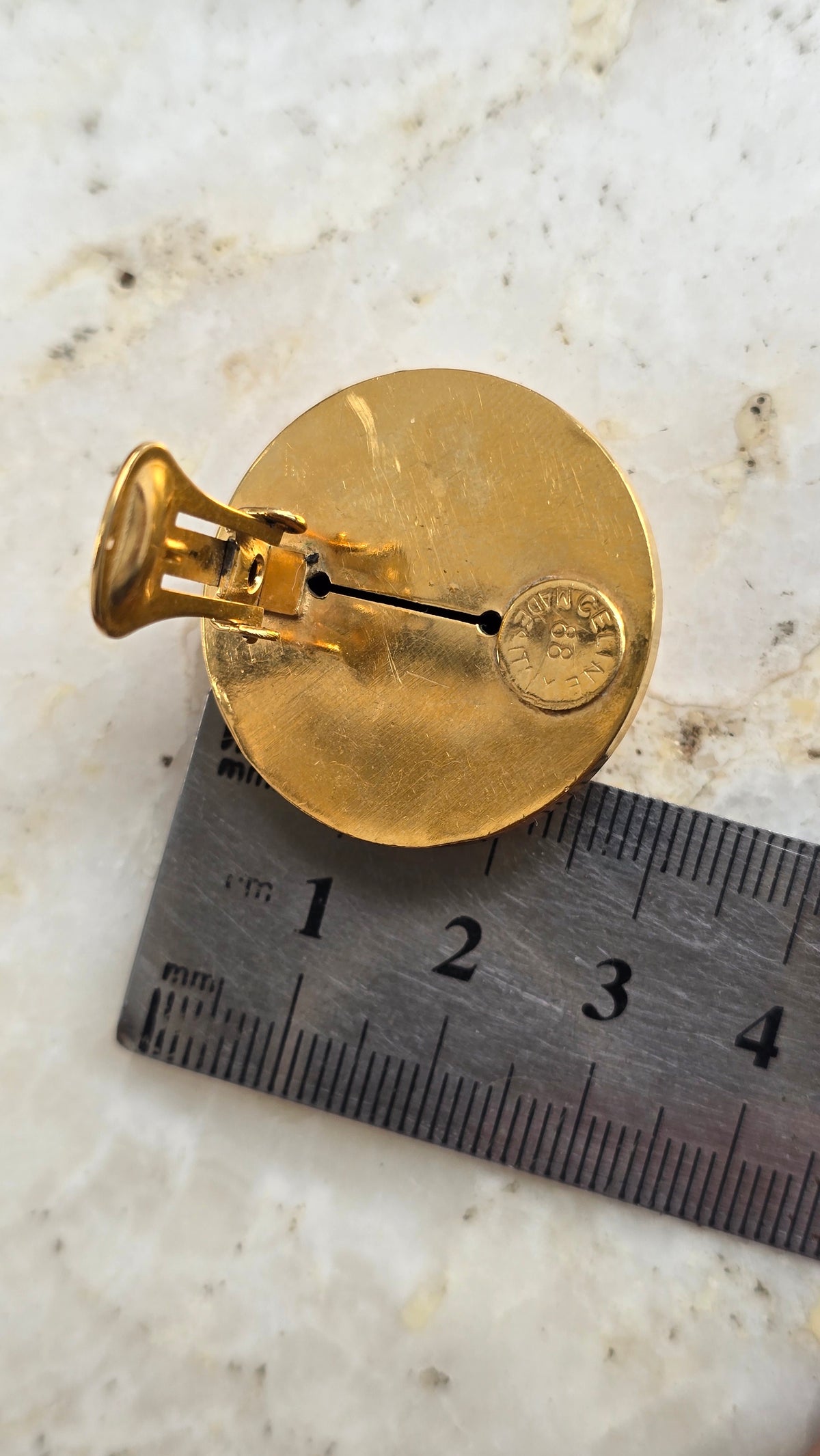 CELINE 1988 "Globe" vintage gold-tone clip-on earrings