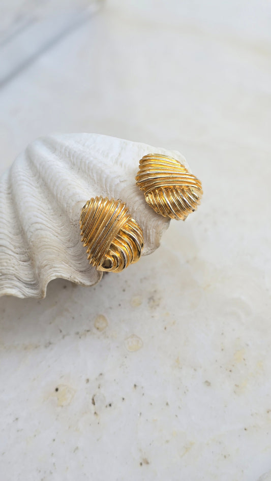 Vintage PAOLO Gold-Tone Clip-On Earrings