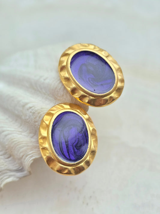 Vintažiniai XEJA matinio aukso klipsai