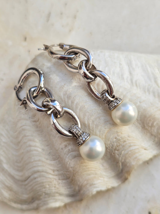 Sidabro spalvos auskarai