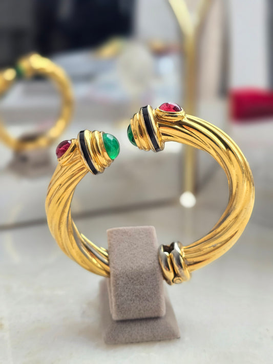 Vintažinė Cascio Bijoux apyrankė su stiklo elementais