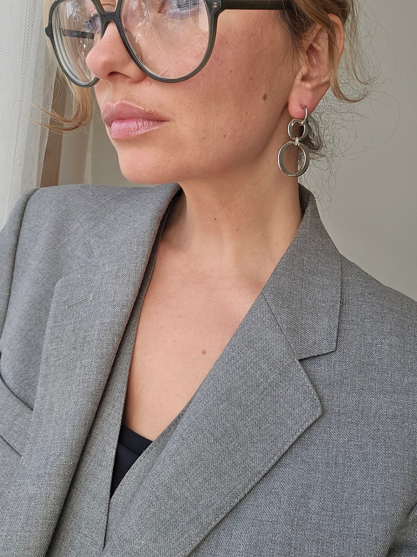 Sidabro spalvos PIERRE LANG  auskarai