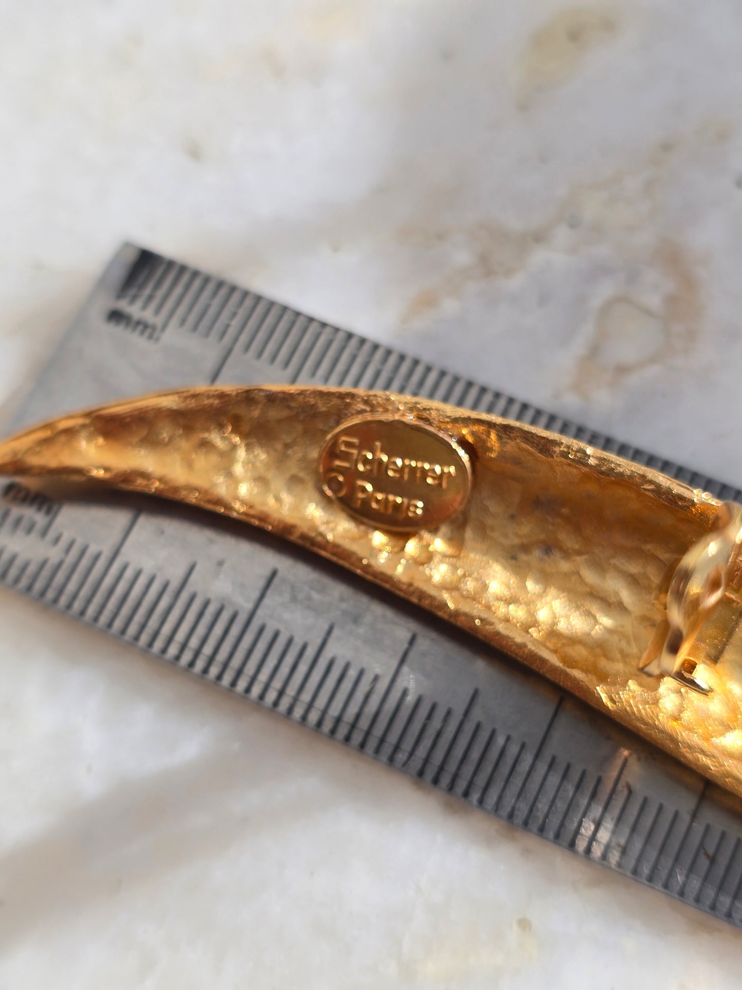 Vintažiniai masyvūs JEAN LUOIS Scherrer Paris paauksuoti klipsai