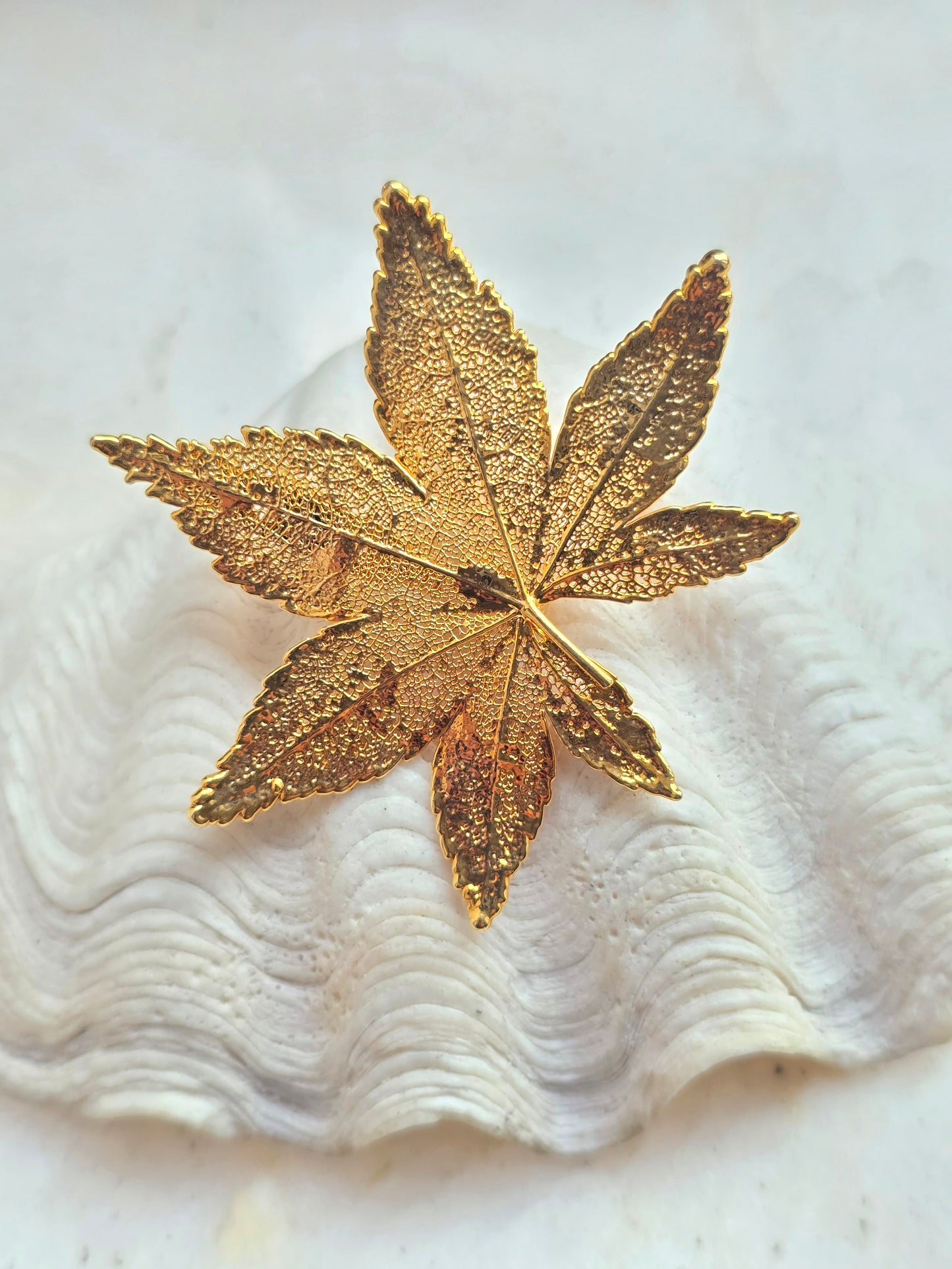 Tikras galvanizuotas kanapės augalo lapelis