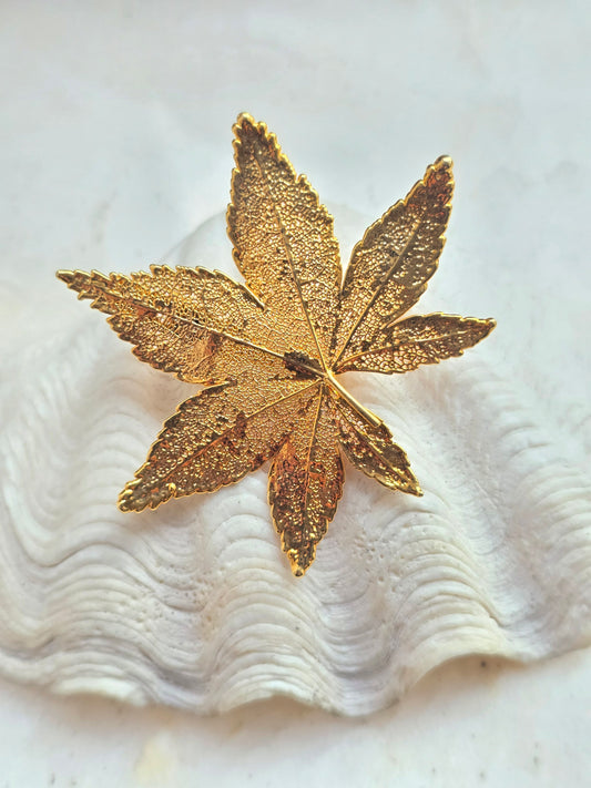 Tikras galvanizuotas kanapės augalo lapelis