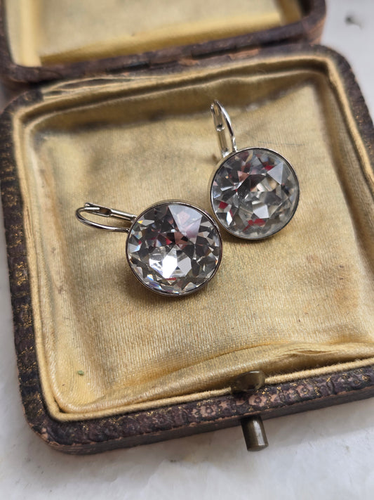 Sidabro spalvos Swarovski auskarai
