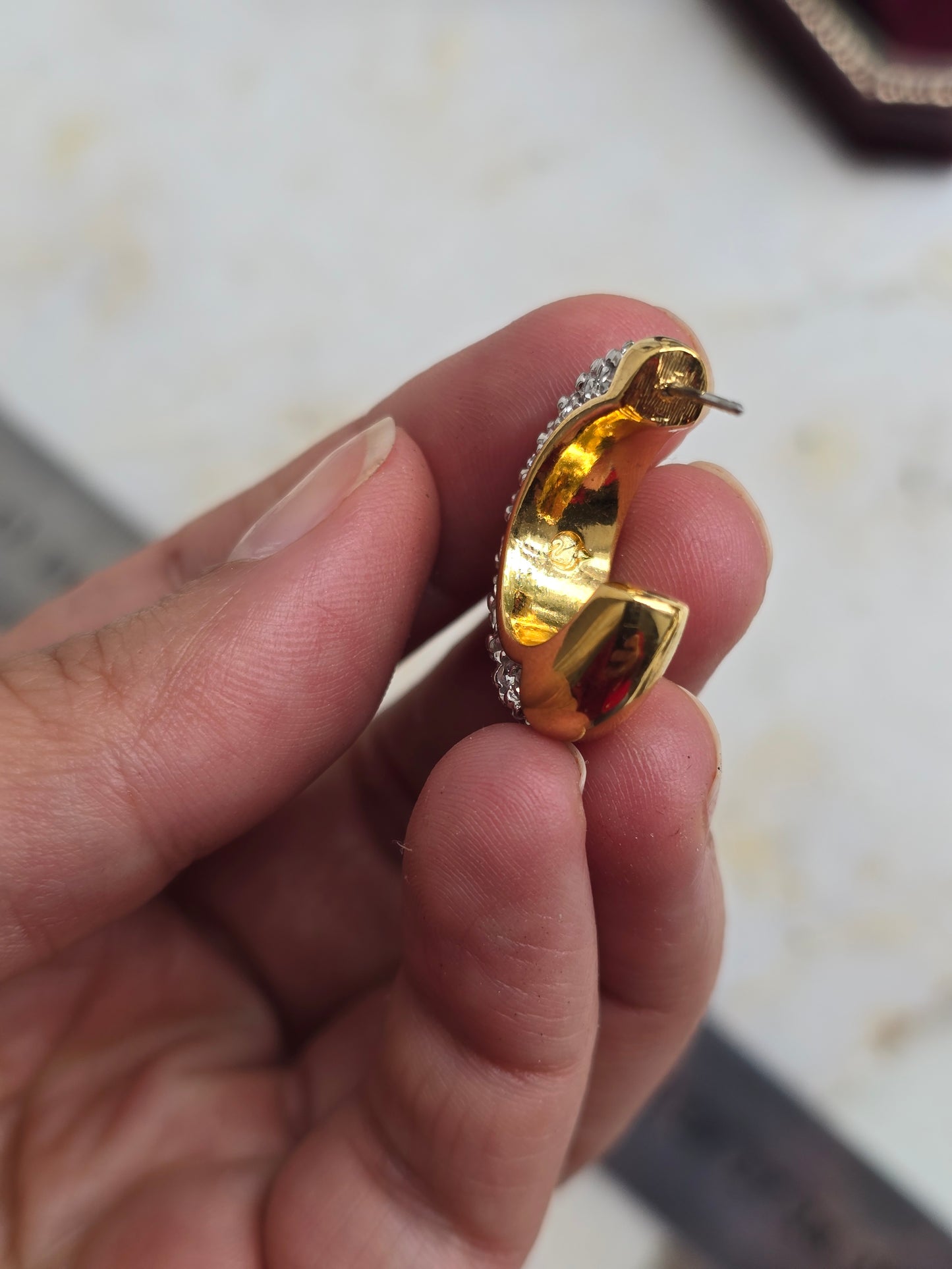 Aukso spalvos Swarovski auskarai