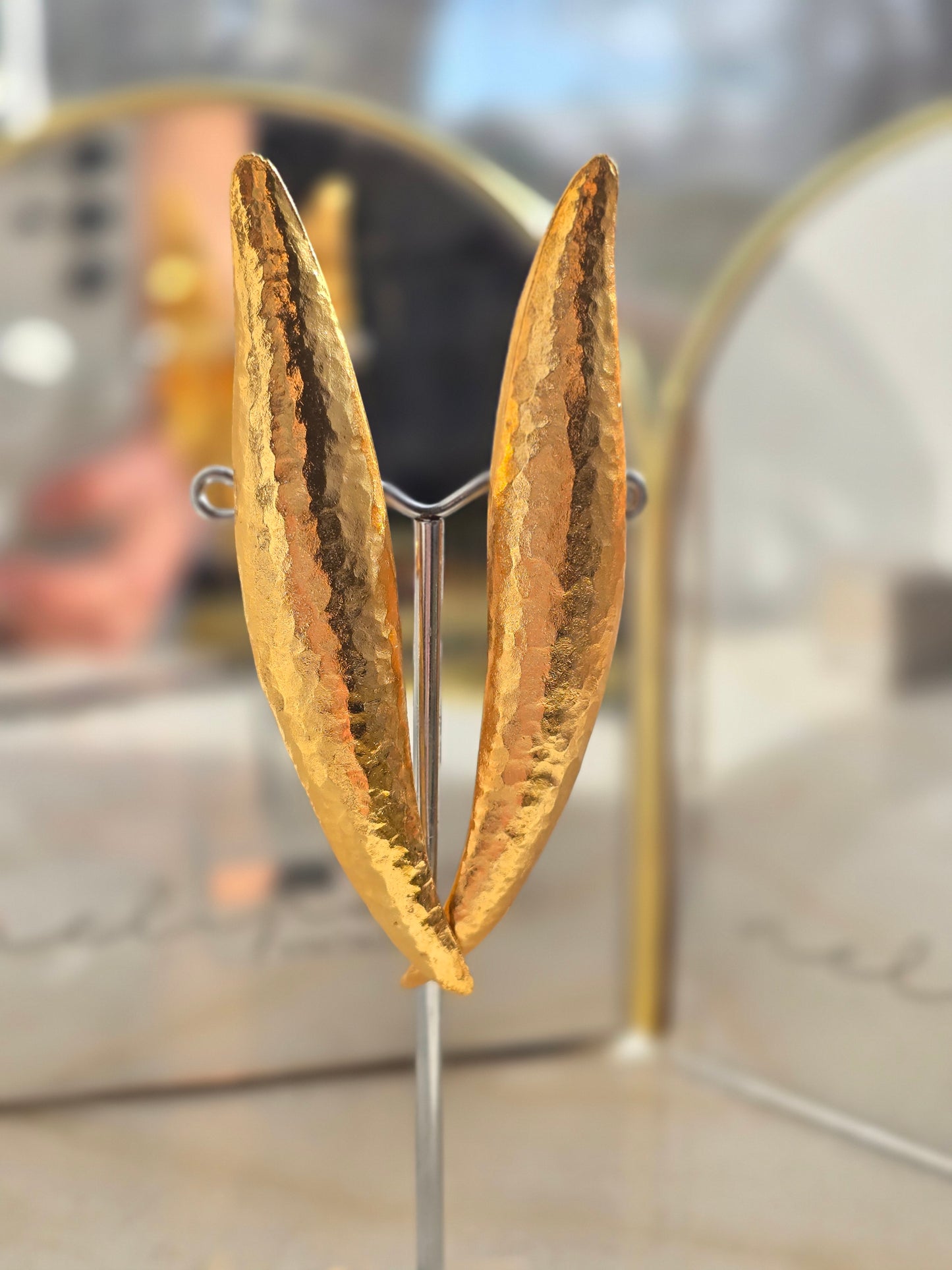 Vintažiniai masyvūs JEAN LUOIS Scherrer Paris paauksuoti klipsai