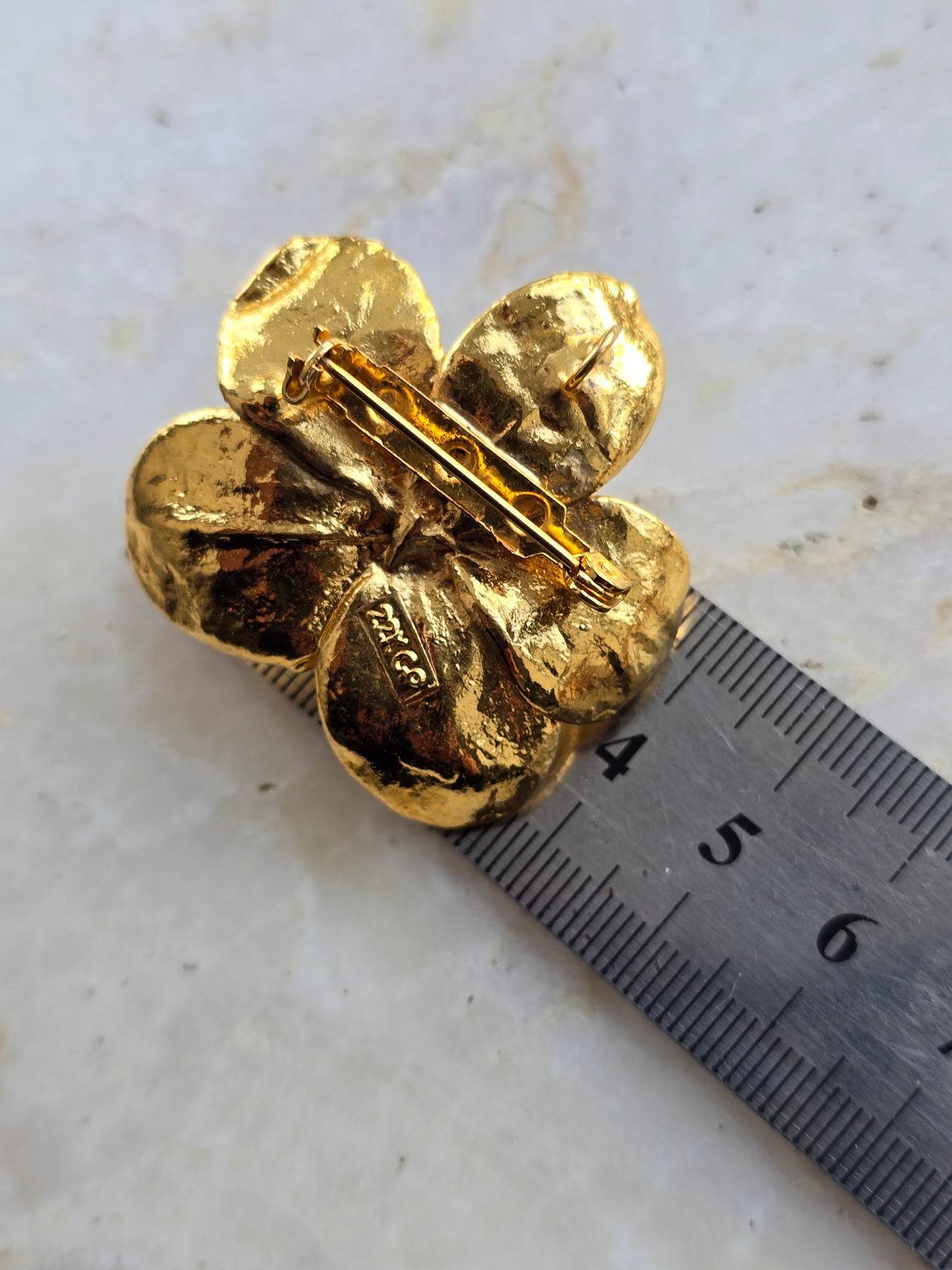 Sagė orchidėja Tikras Gėlės Žiedas padengtas 22k auksu