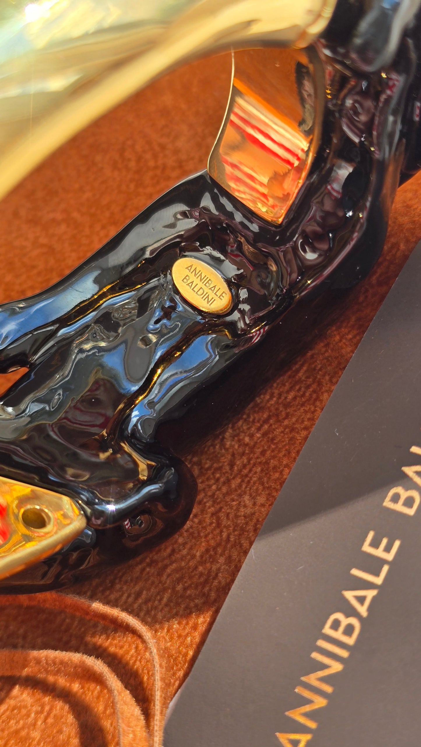 Annibale Baldini Gilded Black Leopard Bracelet