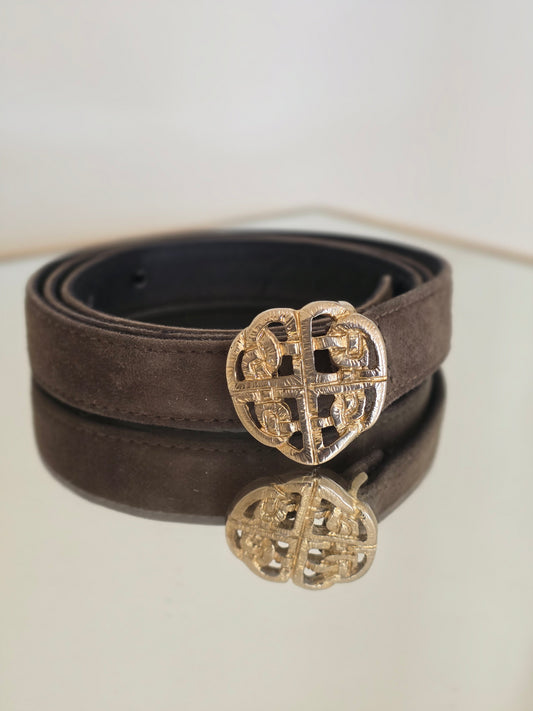 Vintažinis odinis ESCADA diržas širdelė