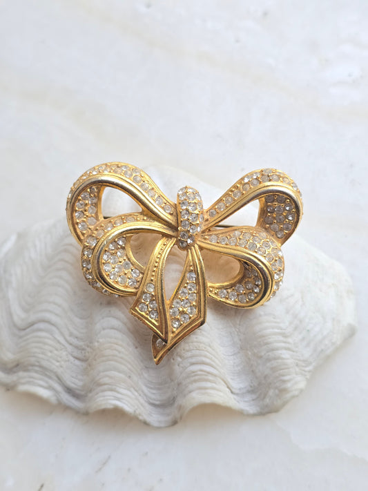 Vintažinė aukso spalvos sagė bantukas (Prancūzija)