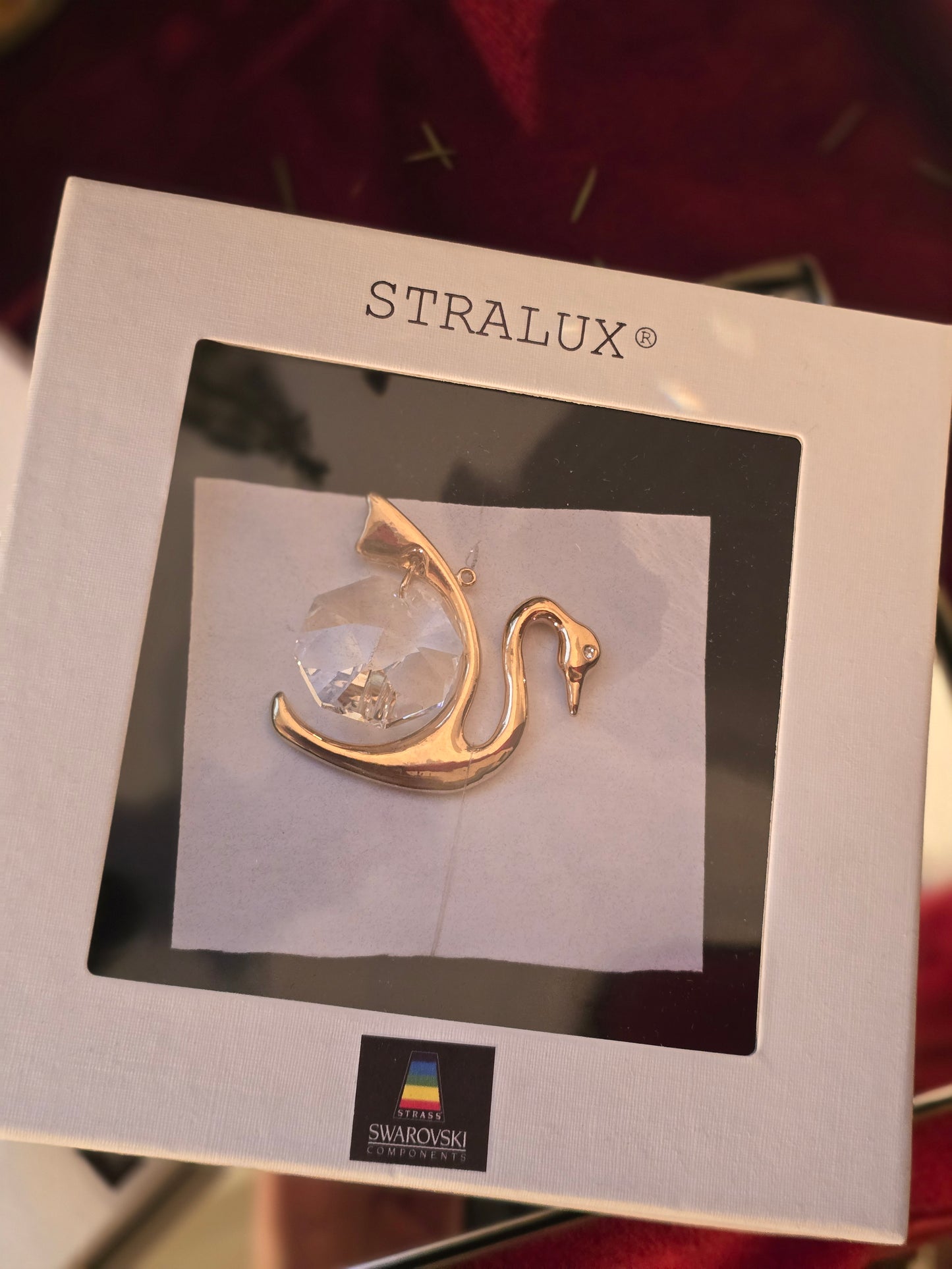 Vintažinis SWAROVSKI kristalų žaisliukas gulbė