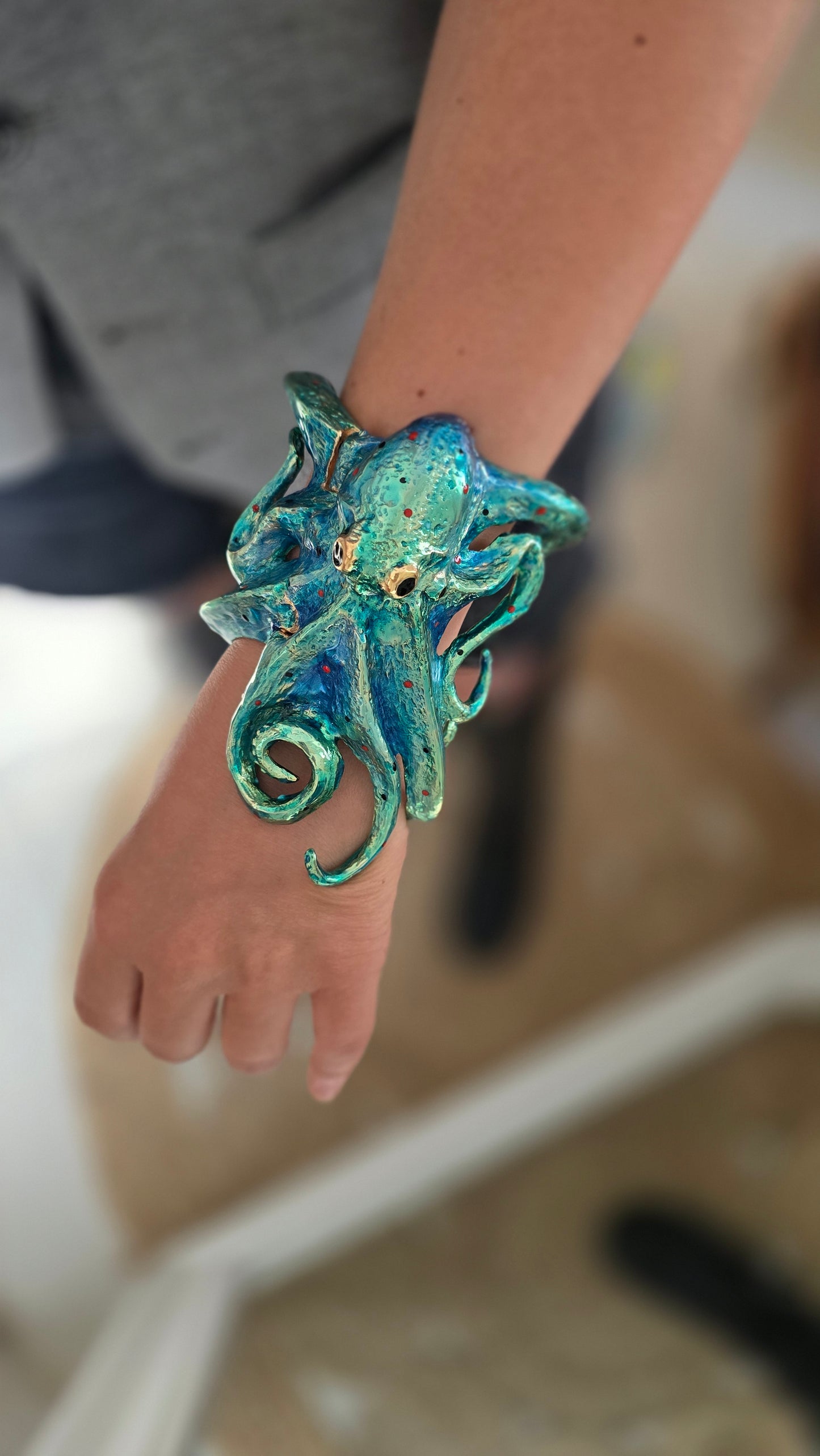 Annibale Baldini gold-plated blue octopus bracelet