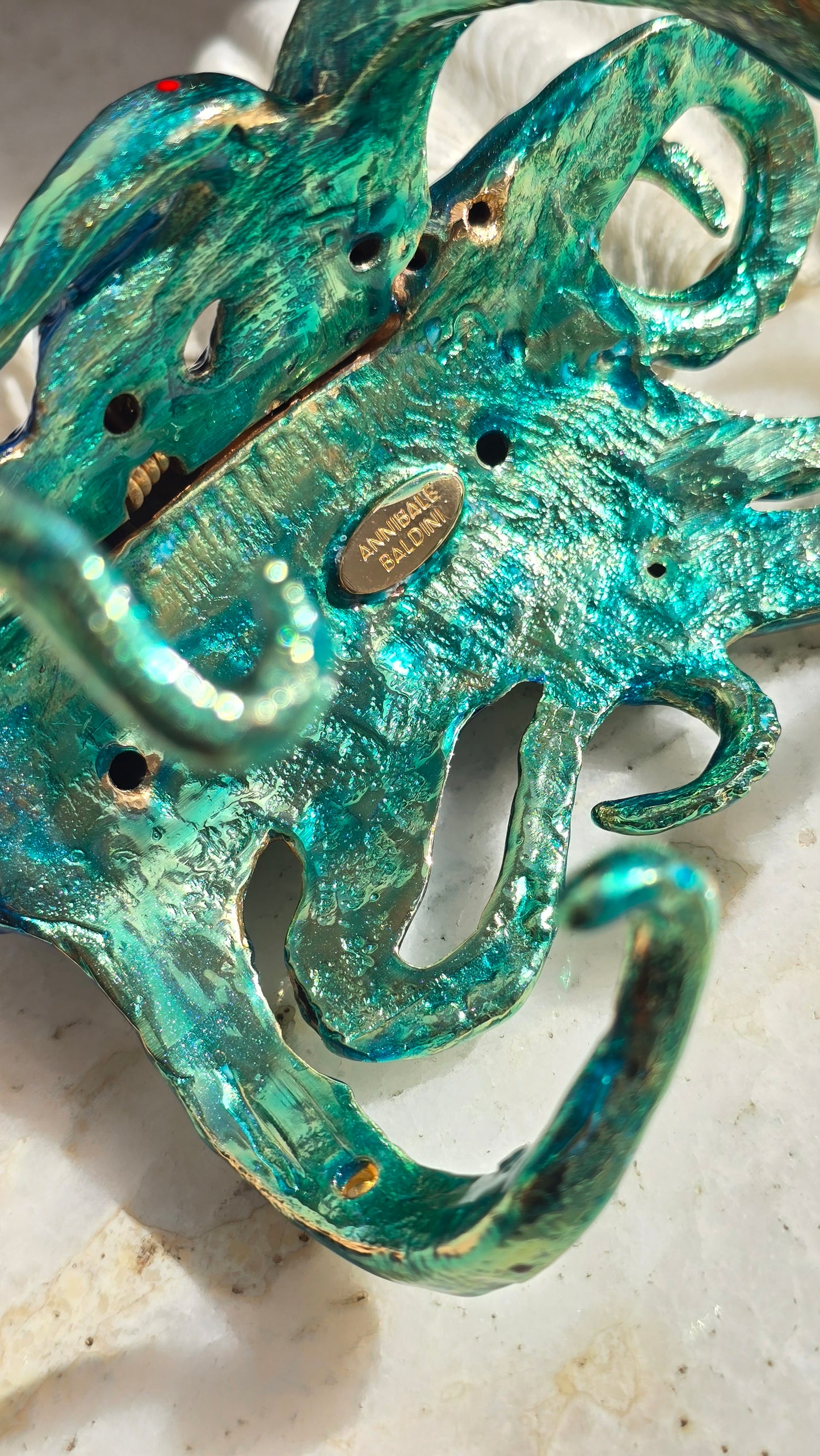 Annibale Baldini gold-plated blue octopus bracelet