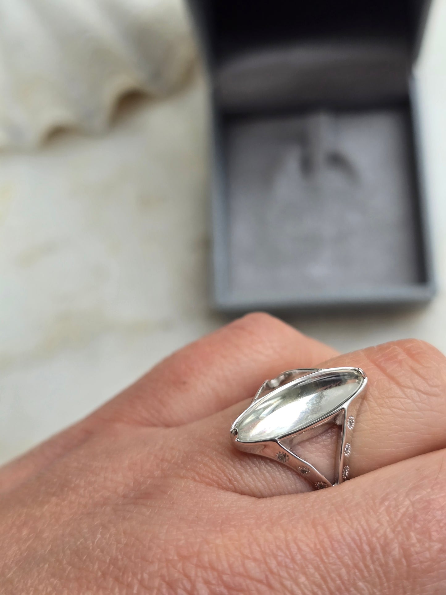 Sidabrinis 925 LALIQUE žiedas originalioje dėžutėje