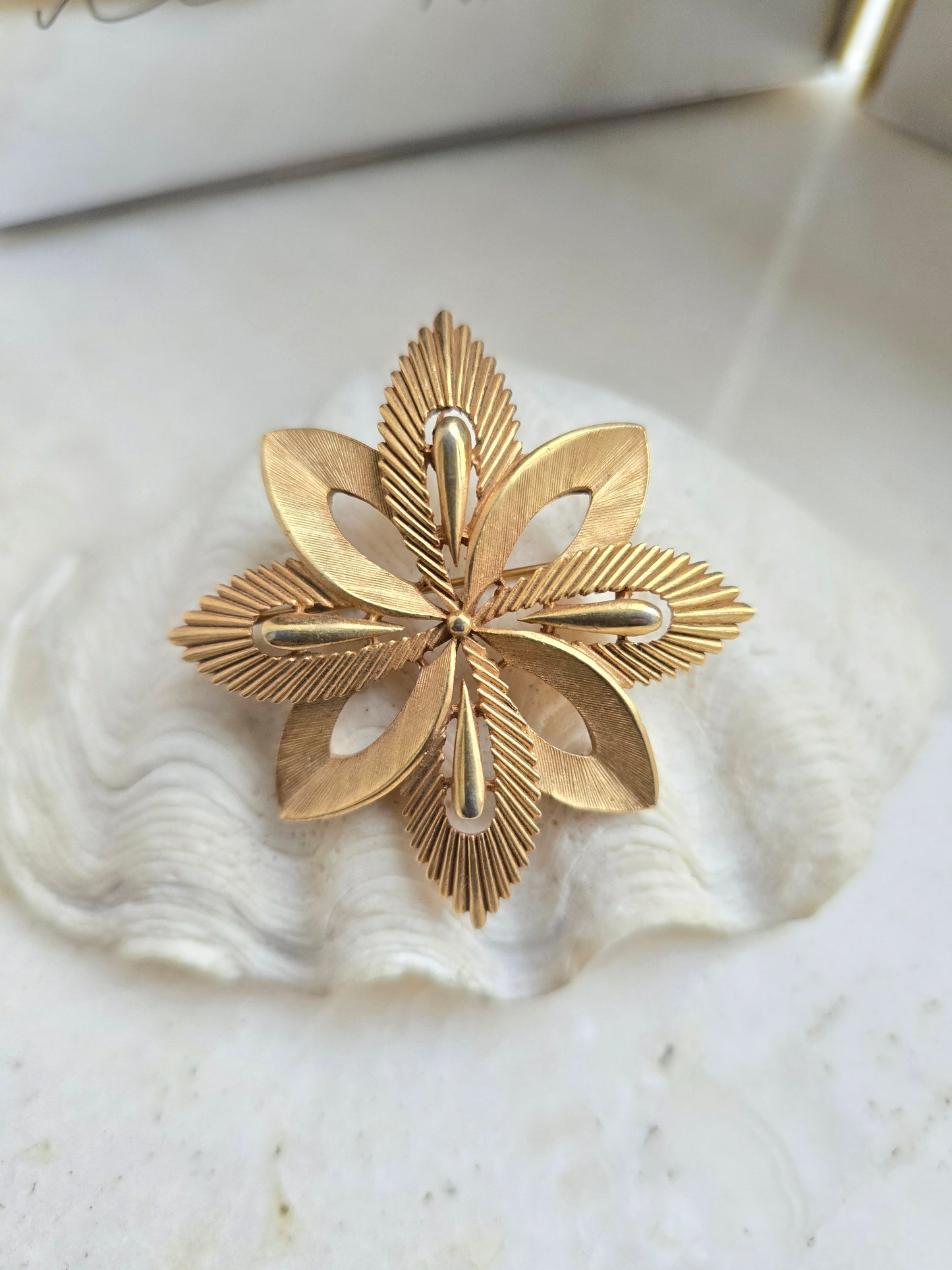 Vintažinė paauksuota TRIFARI sagė