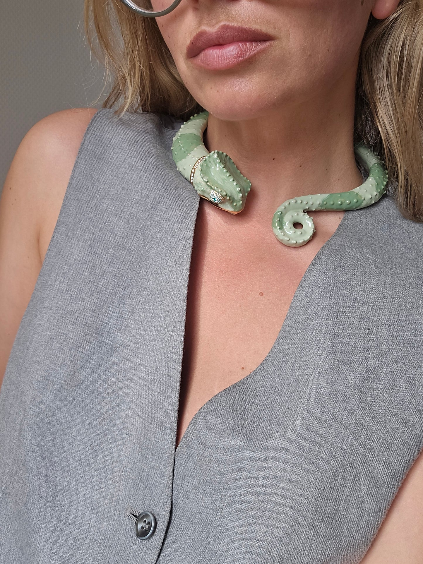 Annibale Baldini gilded lizard necklace