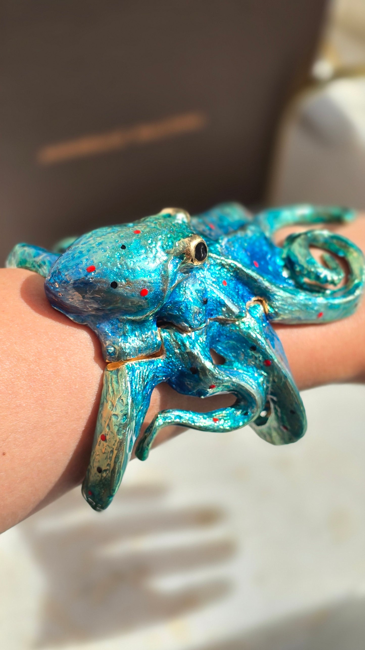 Annibale Baldini gold-plated blue octopus bracelet