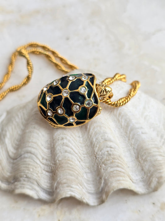 Vintažinis CABOUCHON kaklo papuošalas vežlys originaliame maišelyje