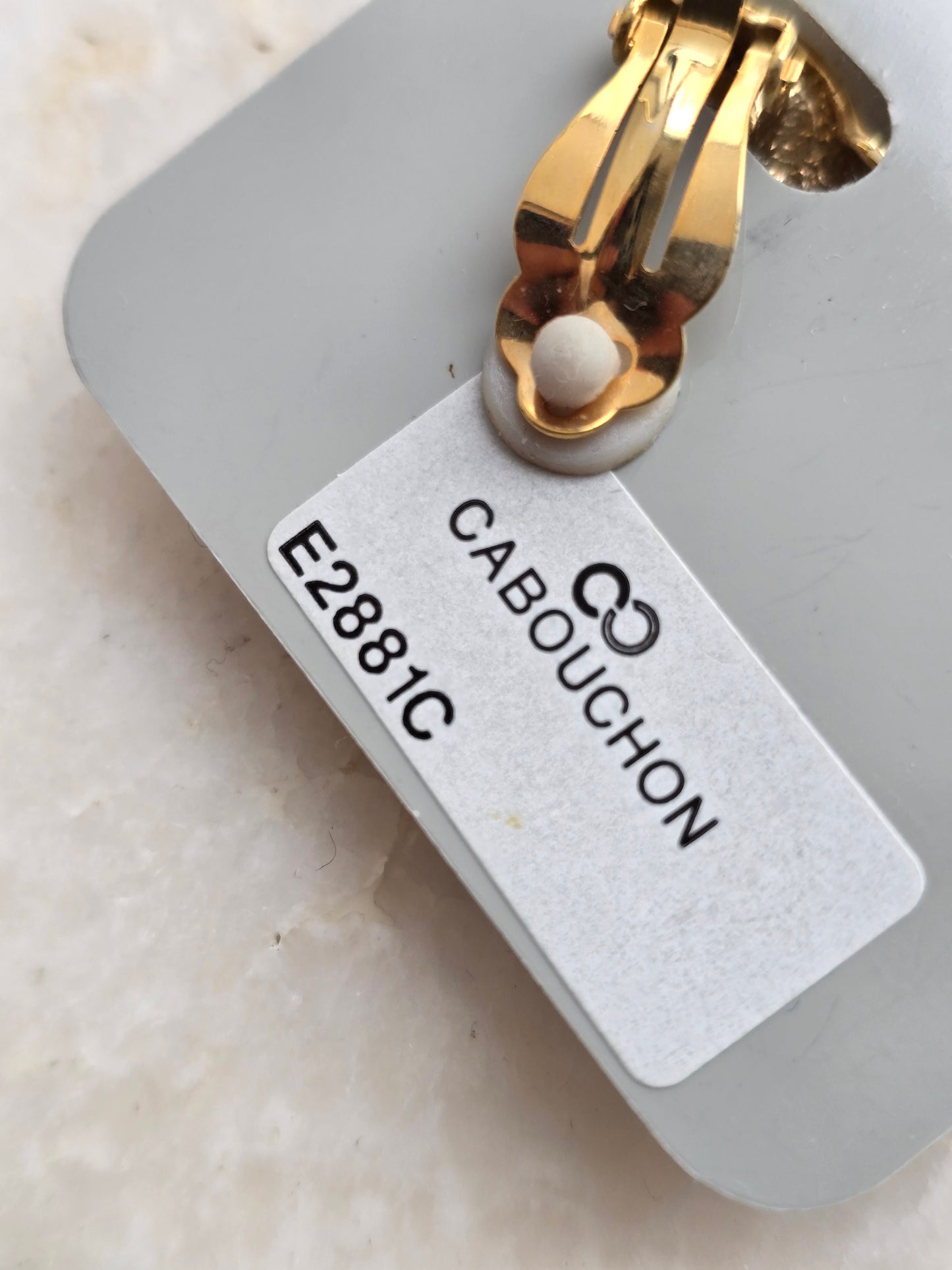 Vintažiniai CABOUCHON klipsai su kristalais