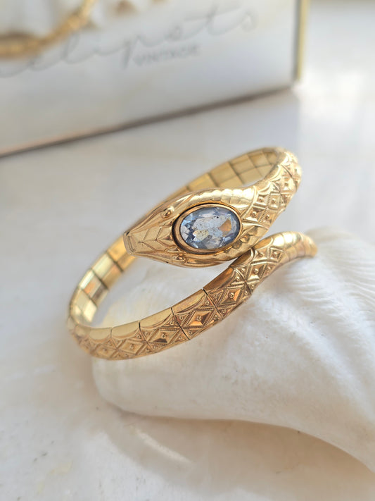 Vintažinė 1960m. ANDREAS DAUB rolled gold apyrankė gyvatė