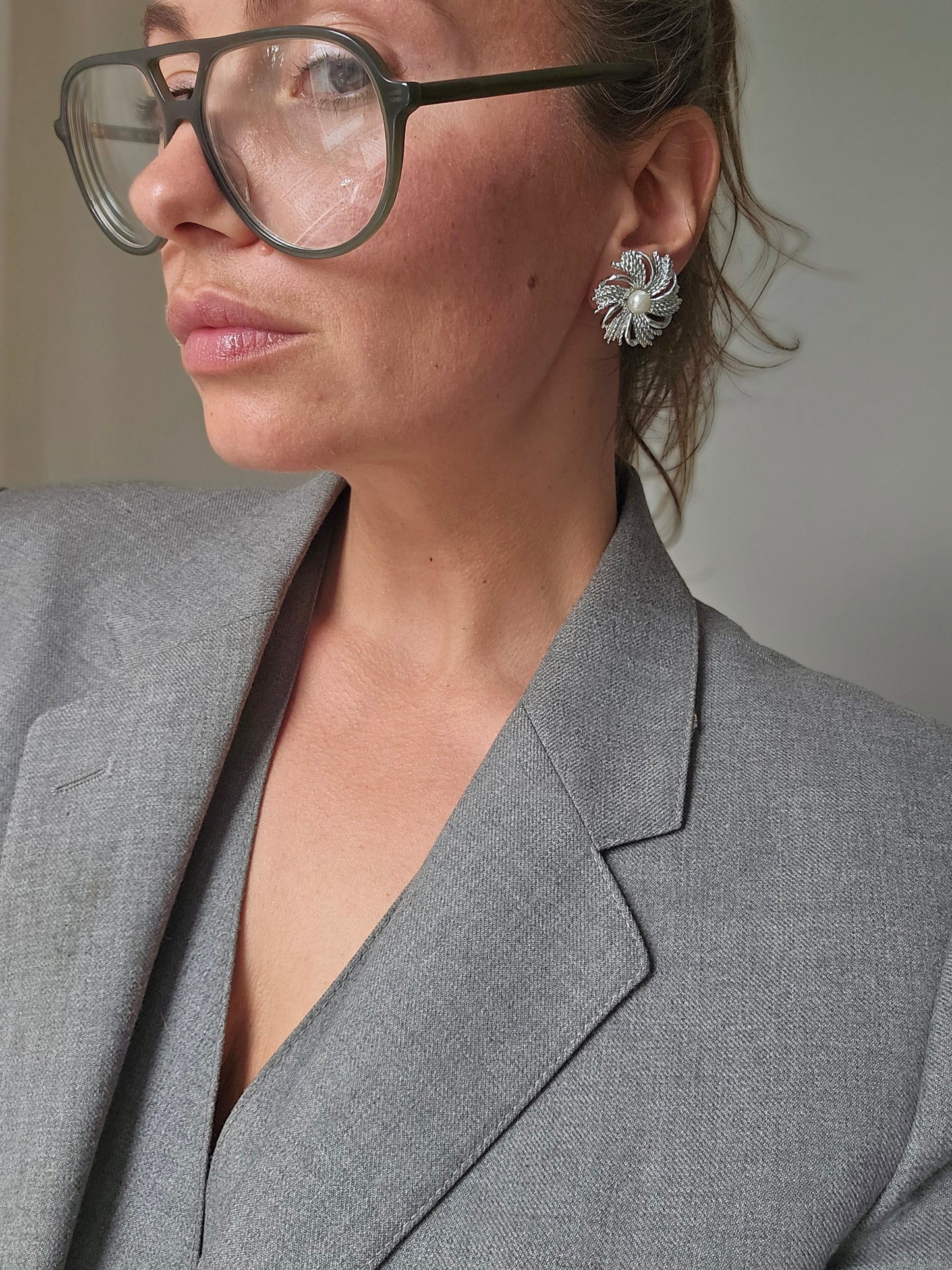 Vintažiniai sidabro spalvos SARAH COVENTRY klipsai