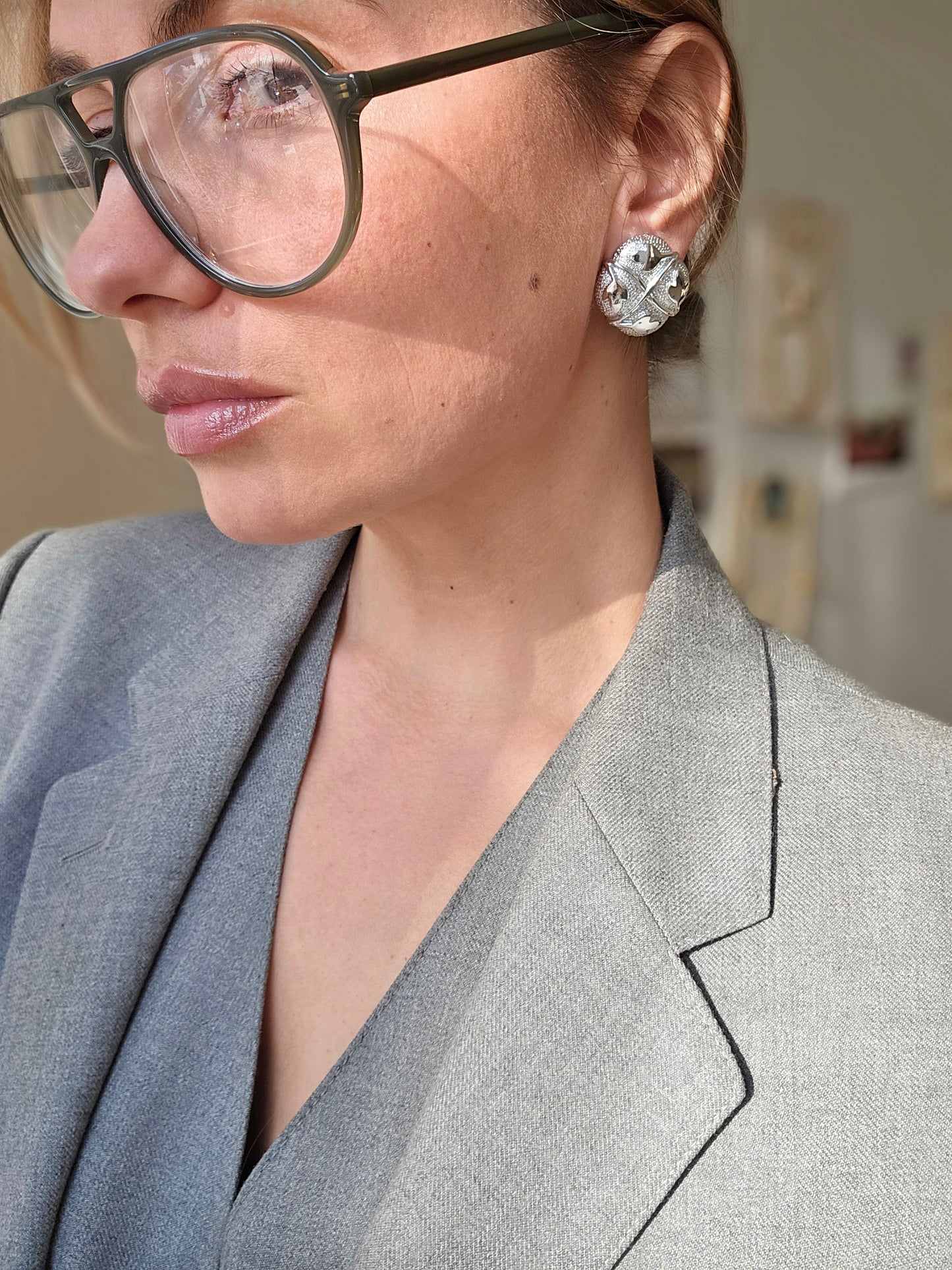 Vintažiniai sidabro spalvos klipsai