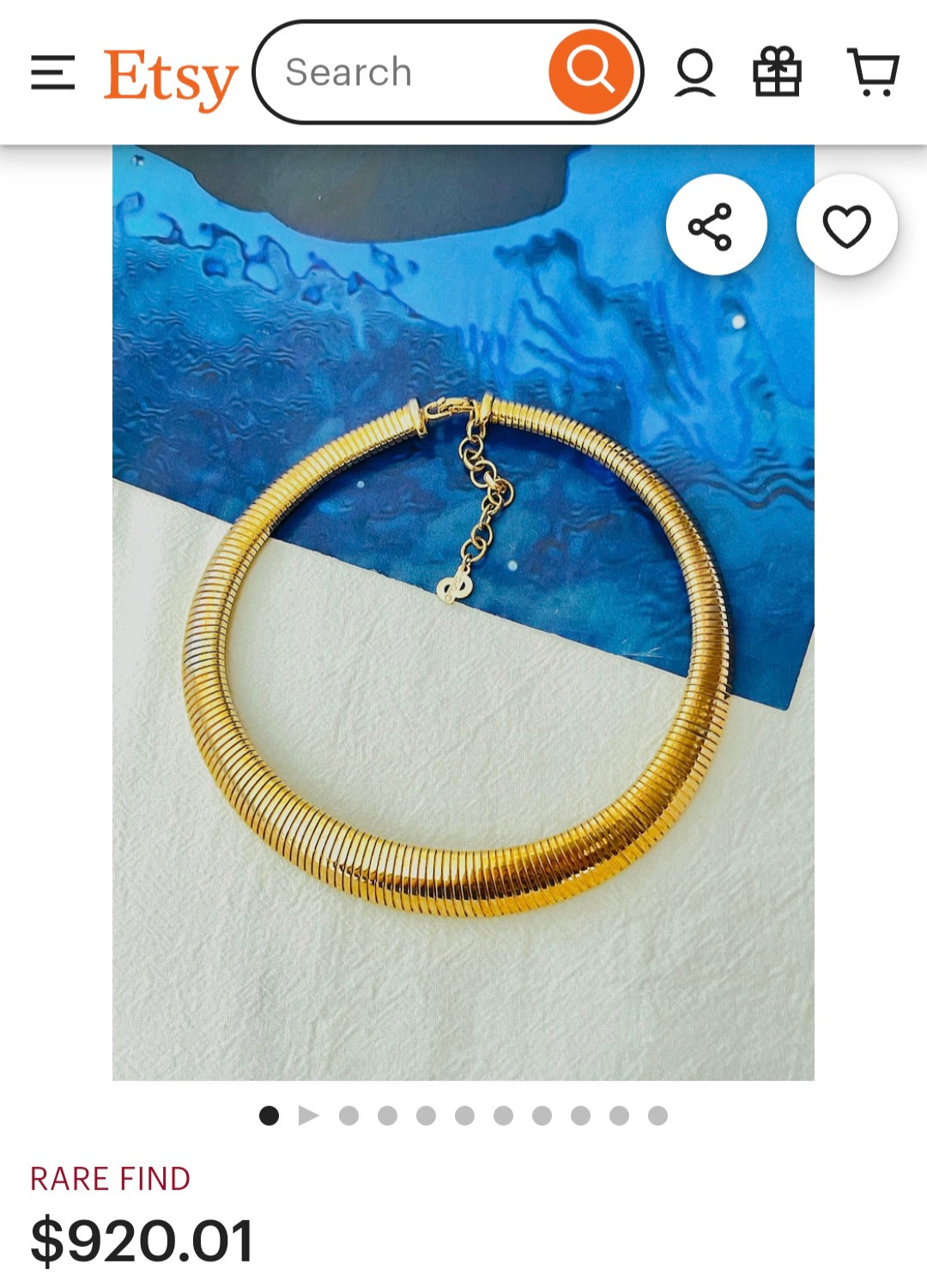 Vintažinis 80tų metų Christian Dior omega kaklo papuošalas