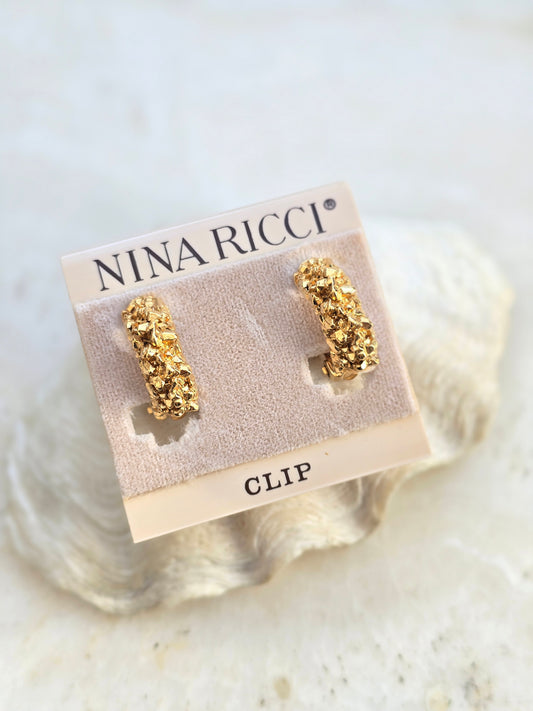 Vintažiniai paauksuoti NINA RICCI klipsai rinkelės