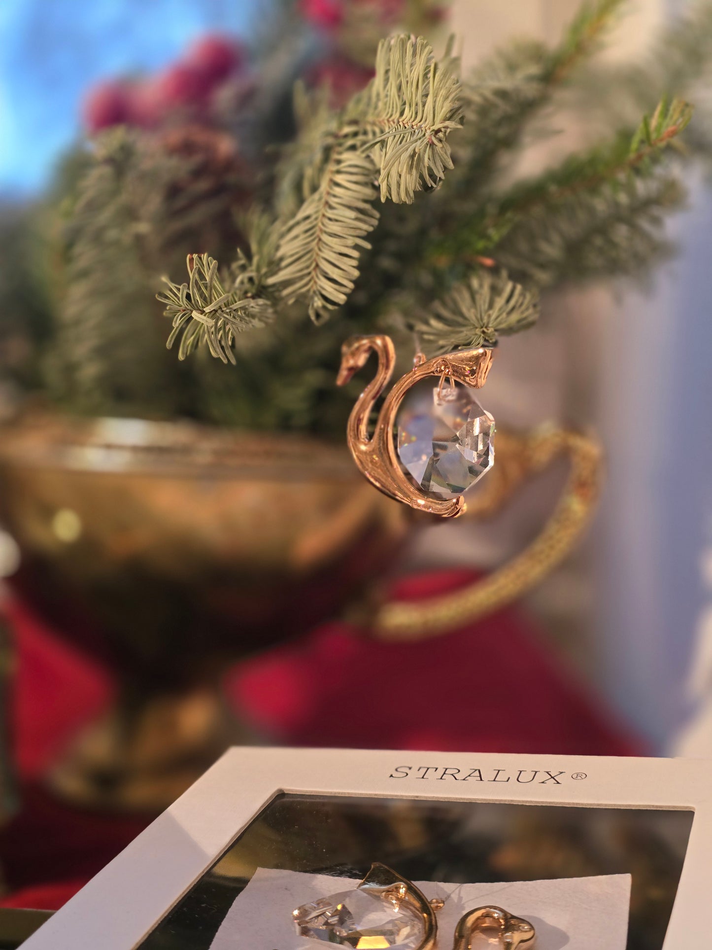 Vintažinis SWAROVSKI kristalų žaisliukas gulbė