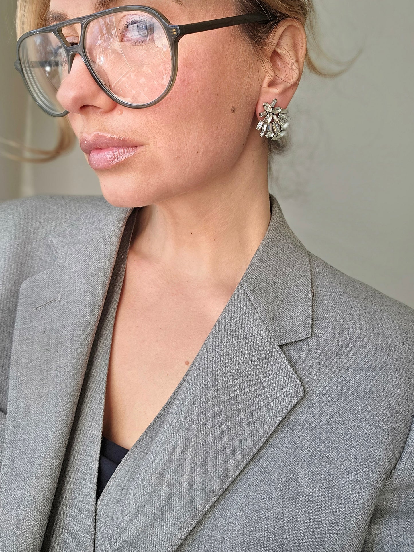 Sidabro spalvos STELLA & DOT auskarai transformeriai