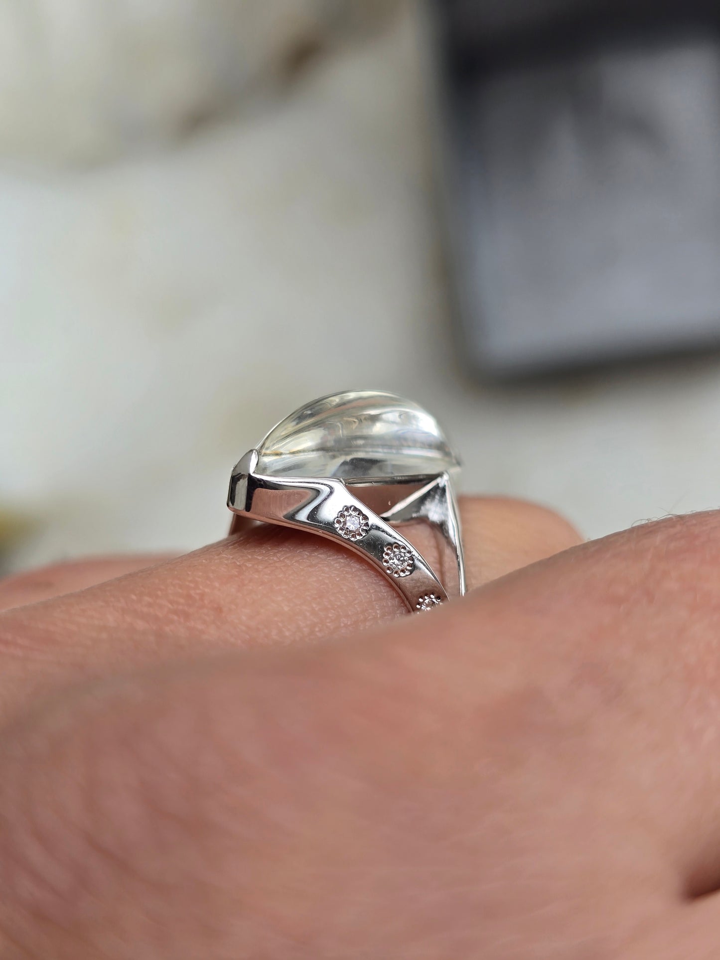 Sidabrinis 925 LALIQUE žiedas originalioje dėžutėje