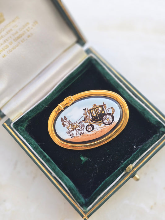 Vintažinė paauksuota HERMES Paris sagė