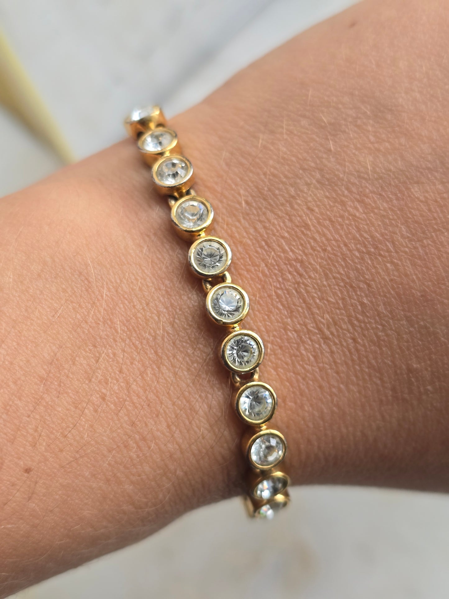 Vintažinė Swarovski aukso spalvos apyrankė