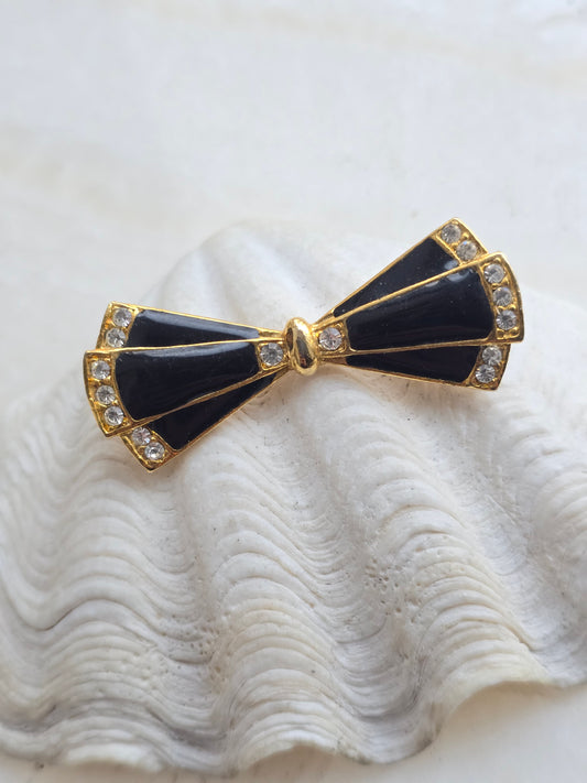 Aukso spalvos sagė bantukas su juoda emale