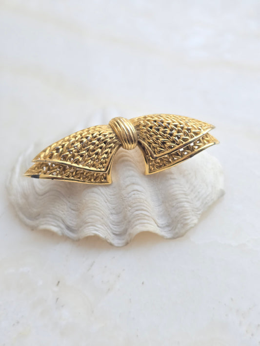 Vintažinė aukso spalvos sagė bantukas (Prancūzija)