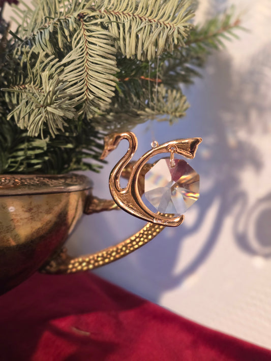 Vintažinis SWAROVSKI kristalų žaisliukas gulbė