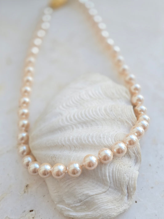 Vintažinis MONET stiklo perlo kaklo papuošalas