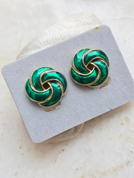 Vintažiniai CABOUCHON klipsai mazgai